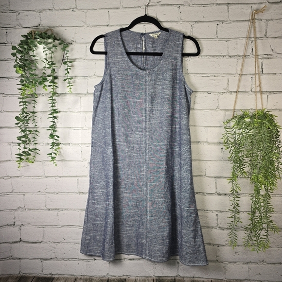 Sleeveless Denium Look Linen Blend Dress, Size Small, EUC - Picture 1 of 6